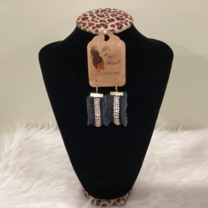 Black and gold Rhinestone Earrings