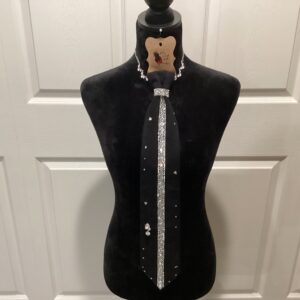 Black Rhinestones tie