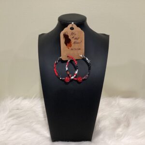 Chiefs, red and black hoops earrings