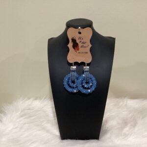 Rhinestone denim earrings